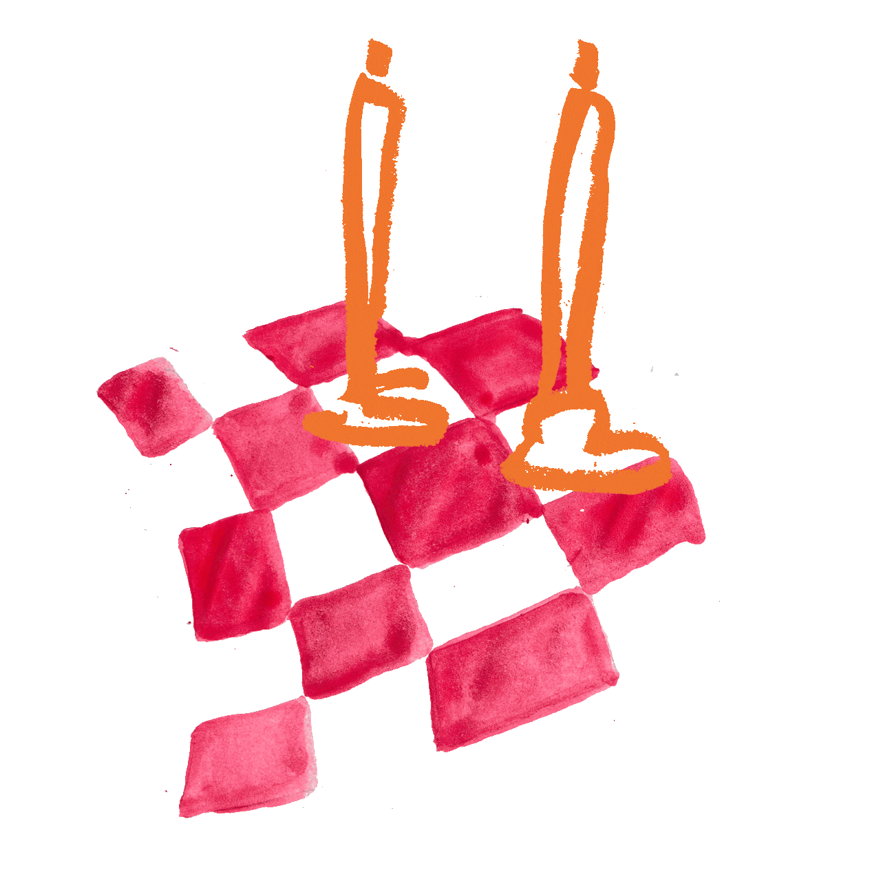 Abstract drawing of candles on a patterned surface