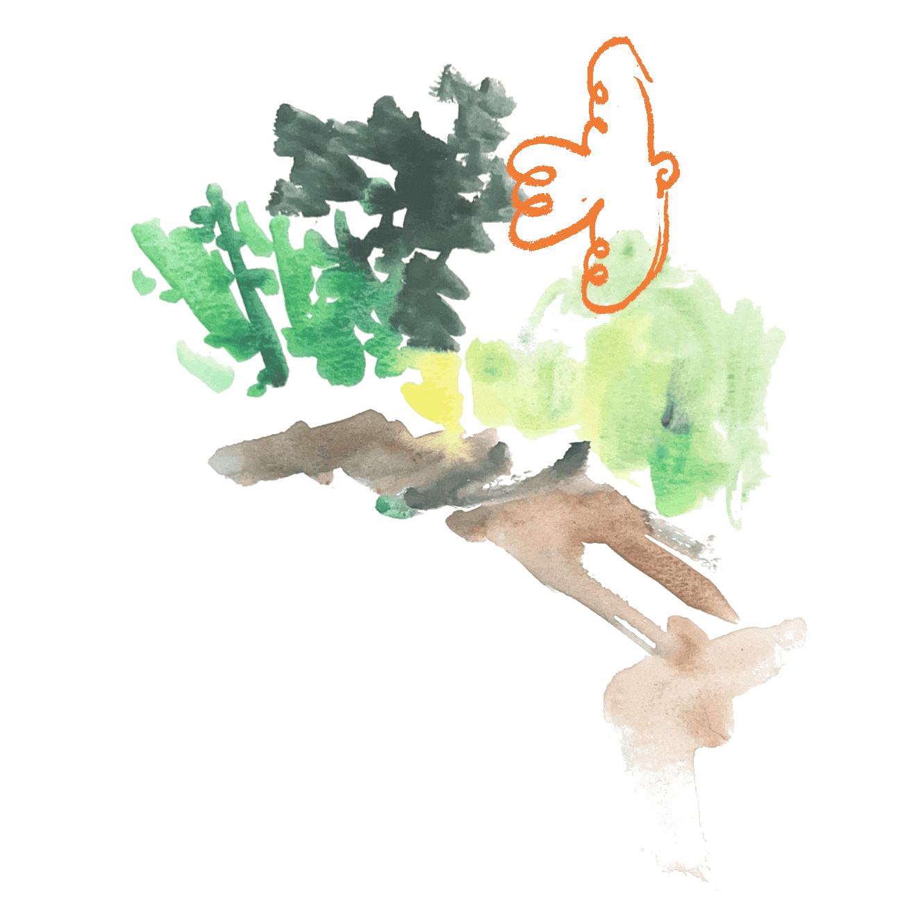 Abstract illustration inspired by trees and natural landscape