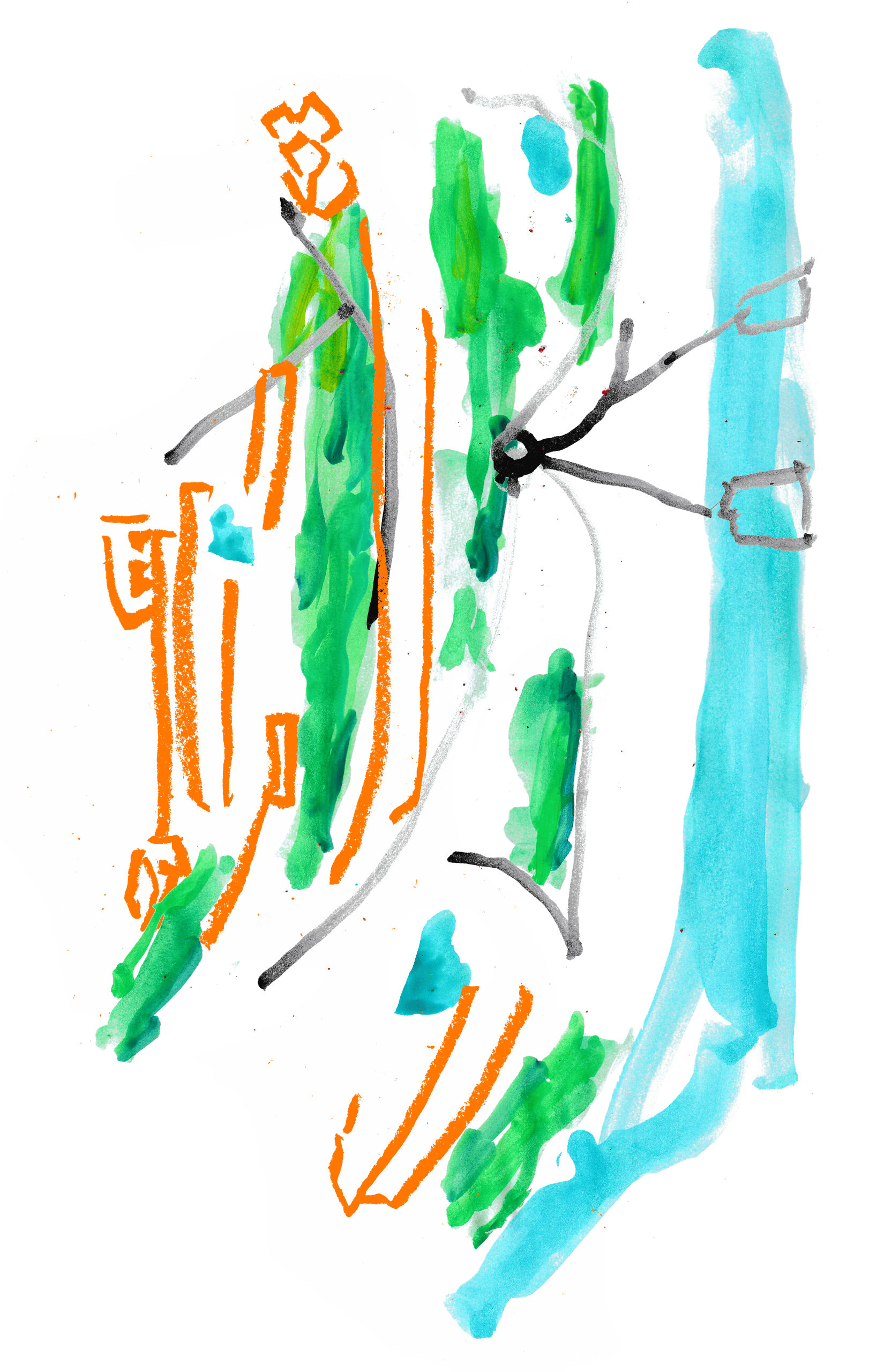 House Illustration Abstract illustration of a house using bold colors and brush strokes