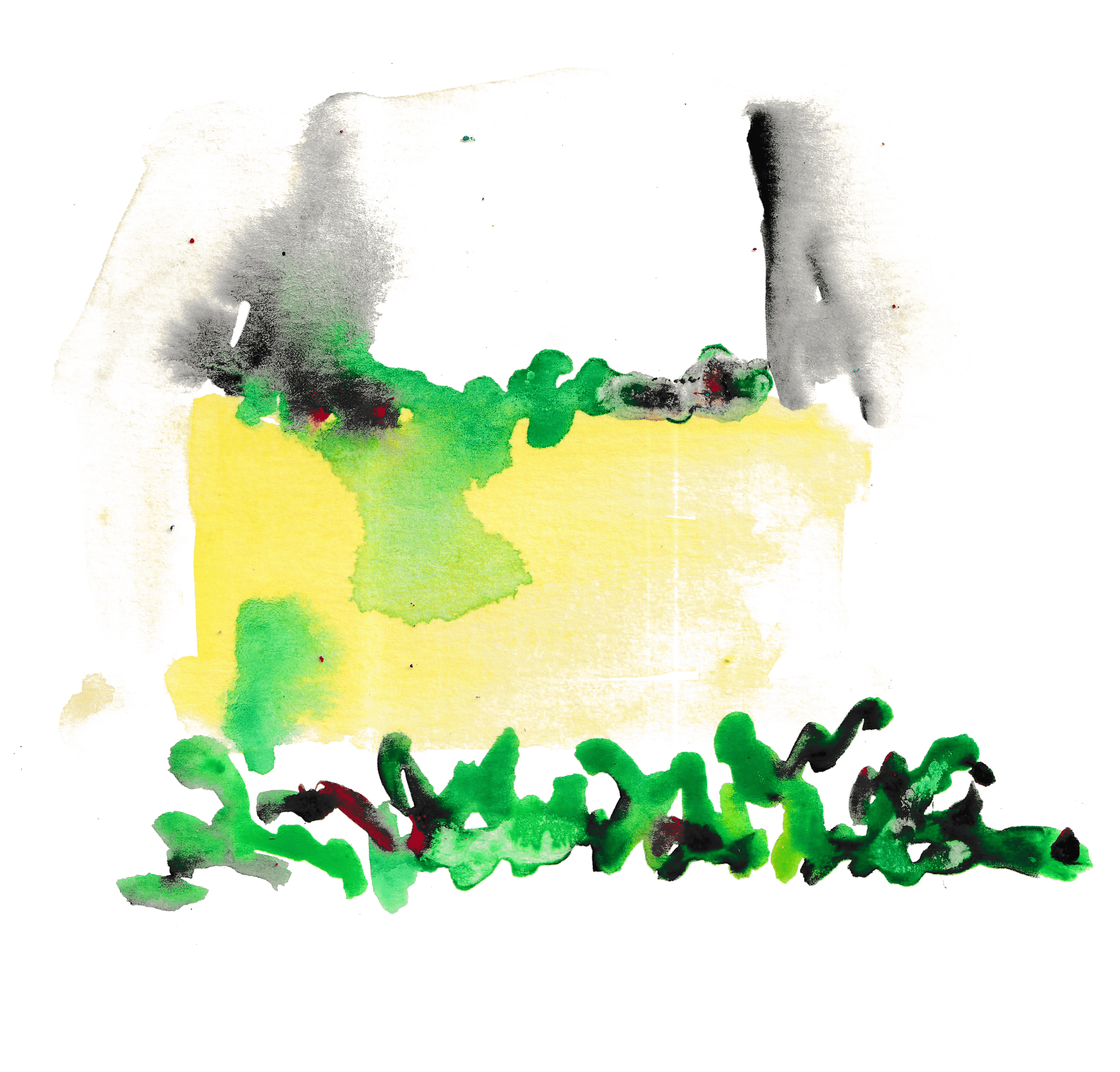 Abstract illustration of a house using bold colors and brush strokes