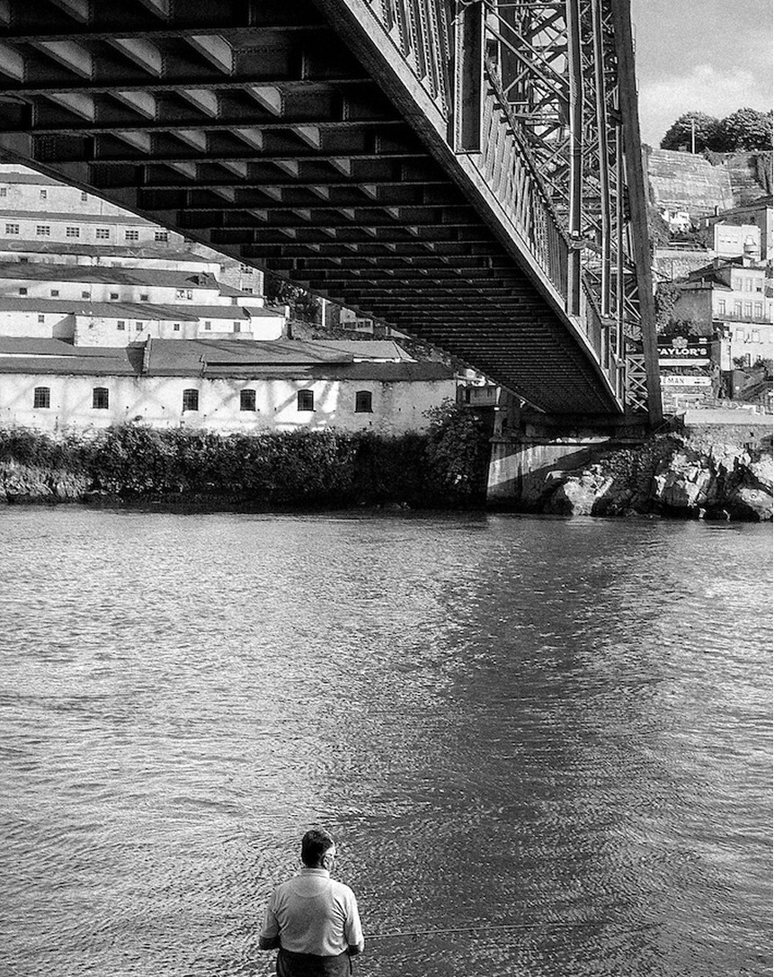 Bridge over river with warm evening light